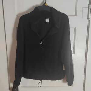 No Boundaries Black Sherpa Half-Zip Teddy Jacket